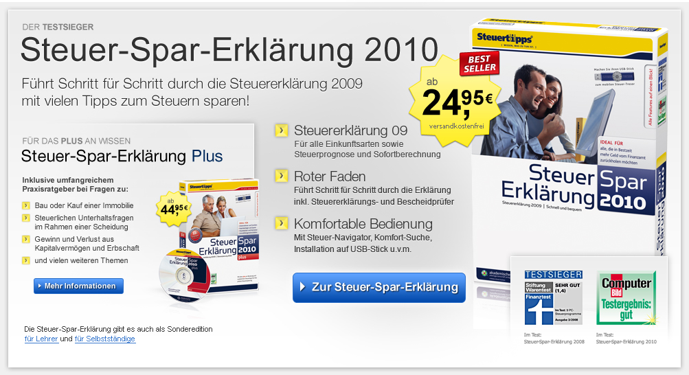 Steuer-Spar-Erklärung 2010