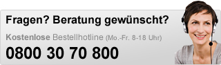 kostenlose Bestellhotline: 0800 30 70 800